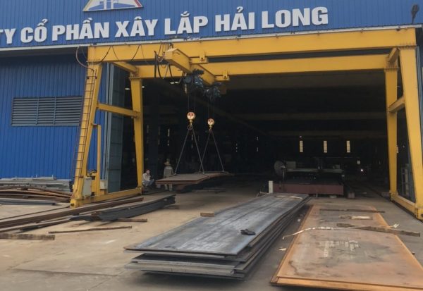 Cổng trục dầm đôi 6 tấn 2 palang xây lắp Hải Long